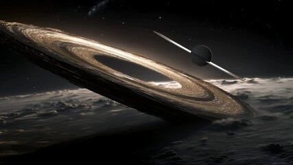 Poster - Massive Alien Construct Towers Over a Distant Planet's Landscape Generative AI