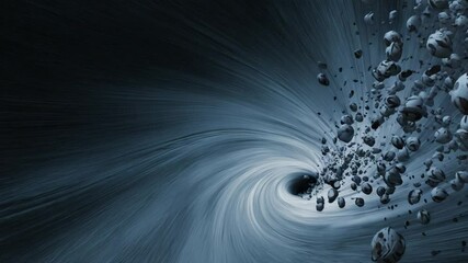 Poster - Debris is Ejected From a Swirling Cosmic Vortex in Space Generative AI