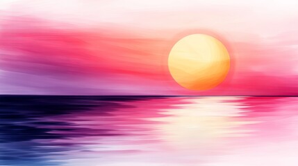 Aufkleber - sunrise illuminates the calm ocean with colorful skies featuring blended gradient tones and reflecti