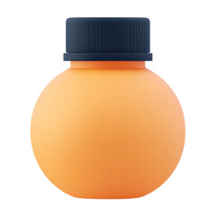 Vibrant orange bottle studio setting product photography minimalist. Isolated on transparent background, png.