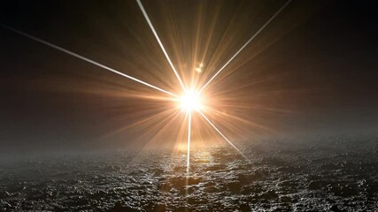 Poster - Distant Pulsar Emits Radiation Bursts Across Quiet Space Landscape Generative AI