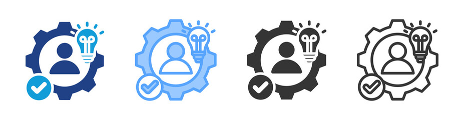 Poster - Competence icon set multiple style collection