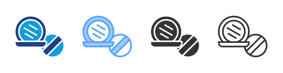 Poster - Face Powder icon set multiple style collection