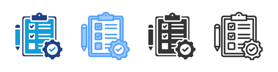 Poster - Planning icon set multiple style collection