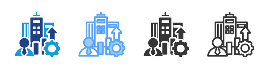 Fototapete - Corporate Development icon set multiple style collection