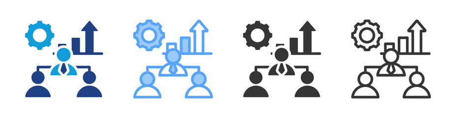 Fototapete - Organizational icon set multiple style collection