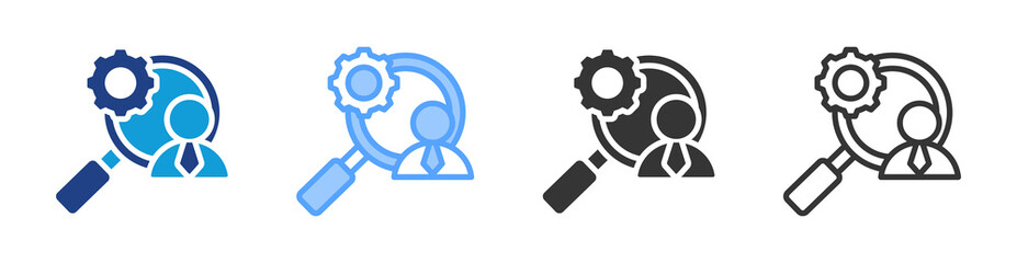 Poster - Management Recruitment icon set multiple style collection