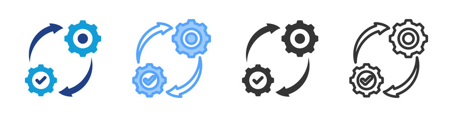 Fototapete - Integration icon set multiple style collection