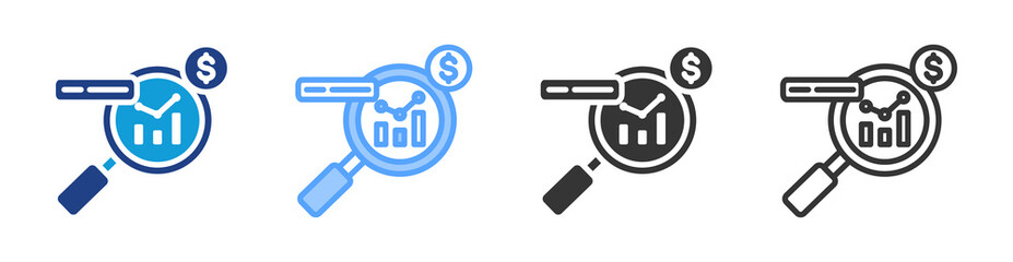 Poster - Market Analysis icon set multiple style collection