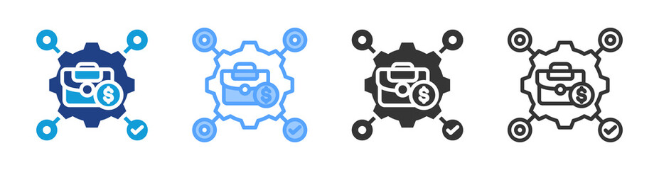 Aufkleber - Business Model icon set multiple style collection