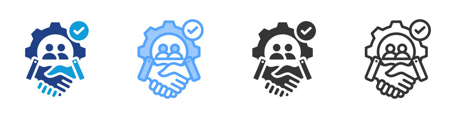 Poster - Partnership icon set multiple style collection