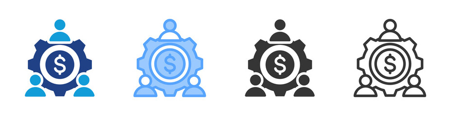 Poster - Teamwork icon set multiple style collection