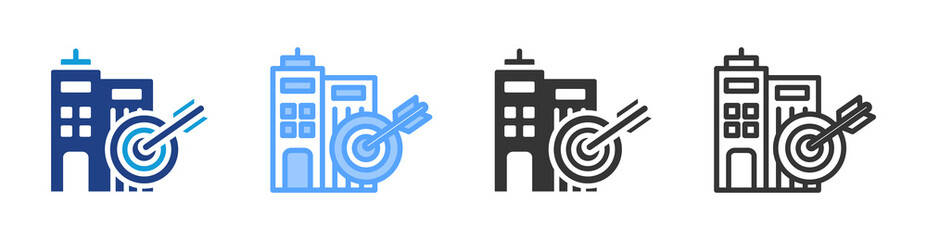 Poster - Organization Goal icon set multiple style collection