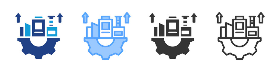 Aufkleber - Infrastructure Development icon set multiple style collection