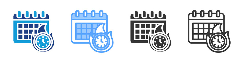 Poster - Deadline icon set multiple style collection