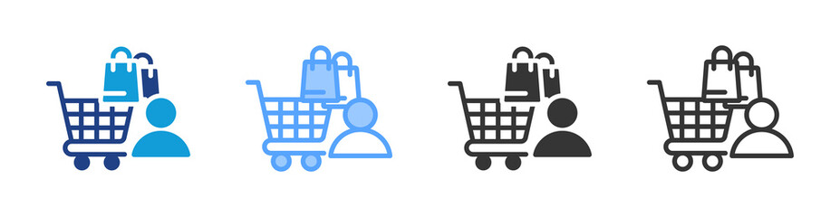 Poster - Customer icon set multiple style collection