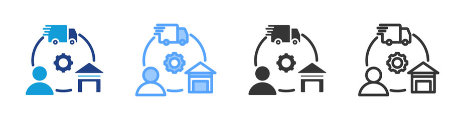 Poster - Supply Management icon set multiple style collection