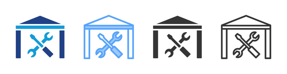 Aufkleber - Maintaining Warehouses icon set multiple style collection