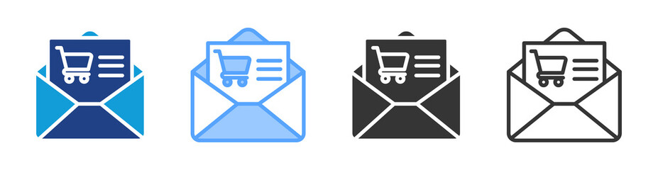 Poster - Mail Order icon set multiple style collection