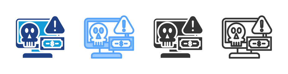 Poster - Scams icon set multiple style collection