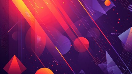 Poster - Colorful abstract circles and overlapping shapes with vibrant hues. Abstract image of geometric shape with vibrant color overlapping together. Digital image for creative and modern design. AIG51.