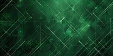 Poster - Green and yellow digital grid with glowing lines. Futuristic technology background for design and innovation. Digital artwork of glowing light electric circuit or motherboard with green color. AIG51.