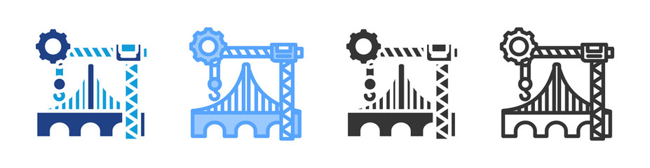 Poster - Structural Engineering icon set multiple style collection