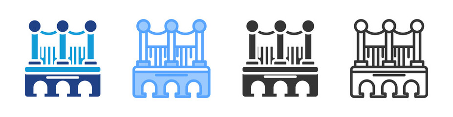 Poster - Bridges icon set multiple style collection