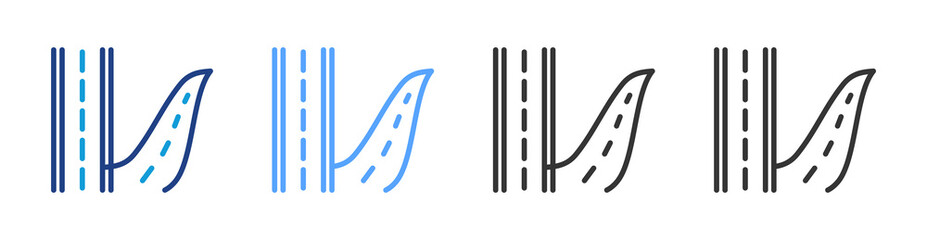 Poster - Roads icon set multiple style collection