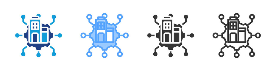 Poster - Infrastructure icon set multiple style collection