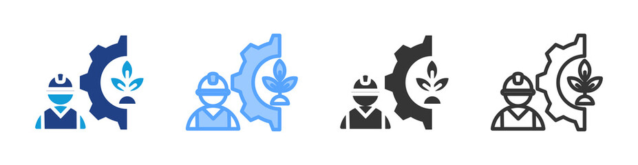 Poster - Environmental Engineering icon set multiple style collection