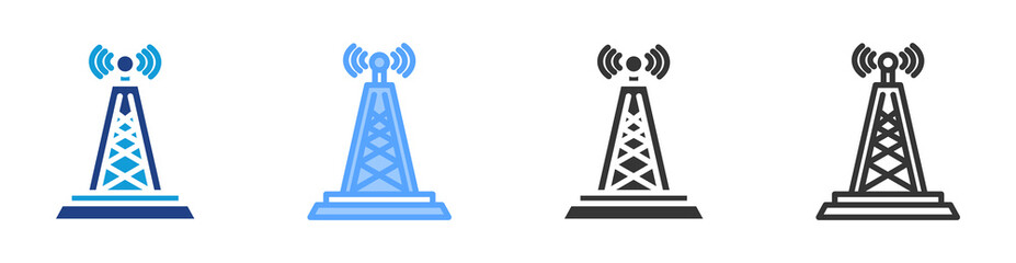 Aufkleber - Telecommunications icon set multiple style collection