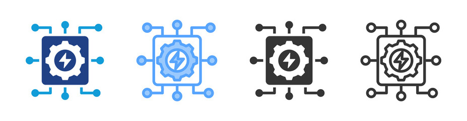 Poster - Energy Systems icon set multiple style collection