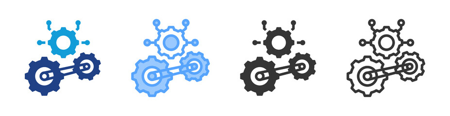 Poster - Mechanical Systems icon set multiple style collection