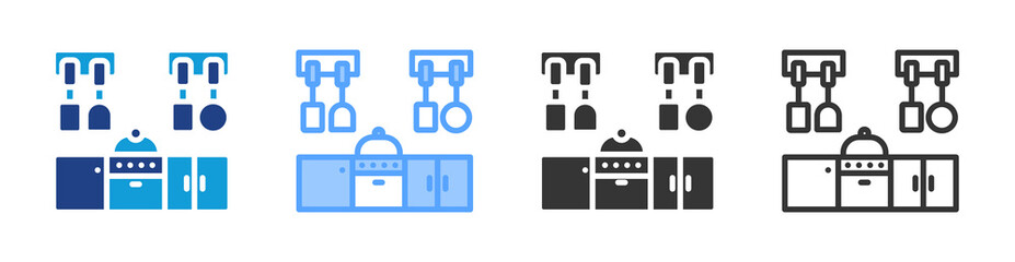 Poster - Kitchen Appliance icon set multiple style collection