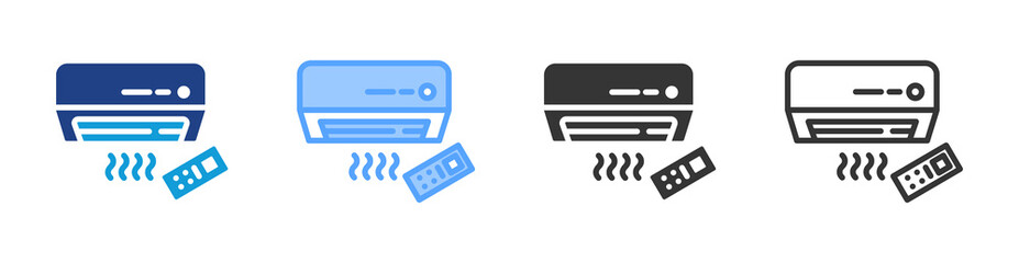 Poster - Air Conditioner icon set multiple style collection