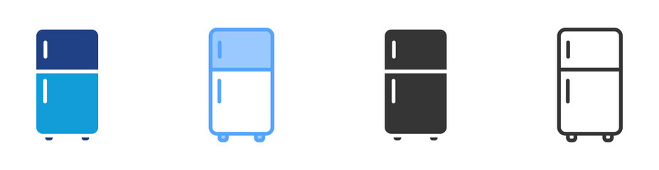 Poster - Refrigerator icon set multiple style collection