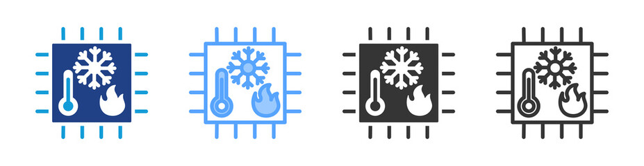 Poster - Cpu Throttling icon set multiple style collection