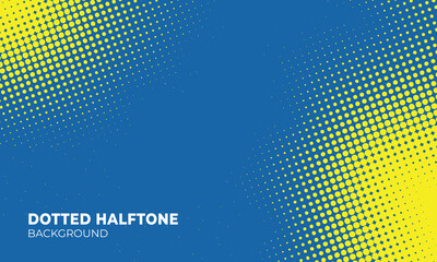 Poster - abstract modern blue and yellow halftone pattern background with dotted texture background