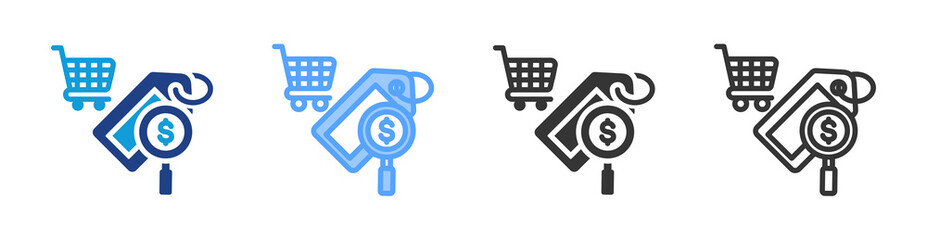 Aufkleber - Market Pricing icon set multiple style collection