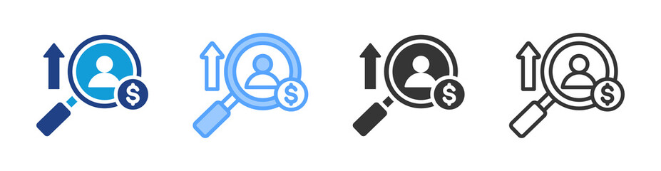 Aufkleber - Wage Survey icon set multiple style collection