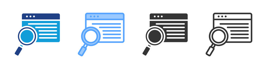 Aufkleber - Information Search icon set multiple style collection