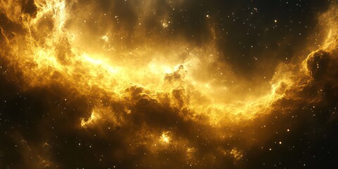 Wall Mural - golden nebula abstract image