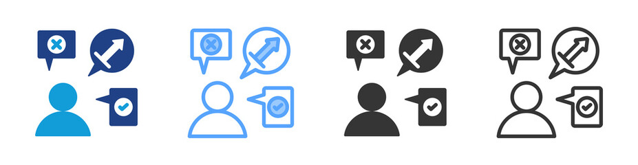 Poster - Inexpressiveness icon set multiple style collection