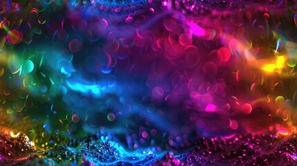 Poster - Colorful intertwined strands forming a complex pattern. Background image of multi colored with neon color wavy lines. Digital art for vibrant and abstract design. Dynamic texture concept. AIG51.