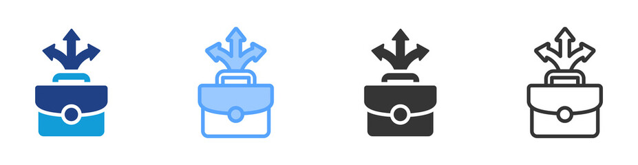 Poster - Flexible Work icon set multiple style collection