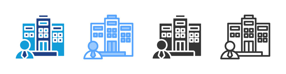 Poster - Small Businesses icon set multiple style collection