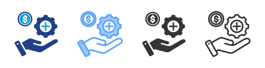 Aufkleber - Additional Services icon set multiple style collection