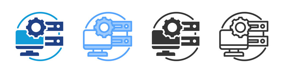 Poster - Digital Storage icon set multiple style collection
