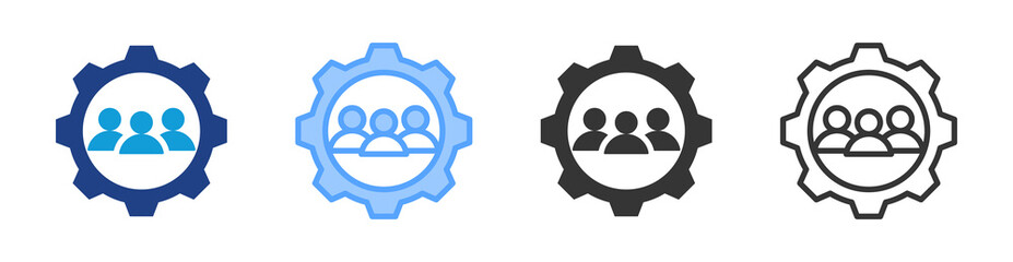 Poster - Customers icon set multiple style collection
